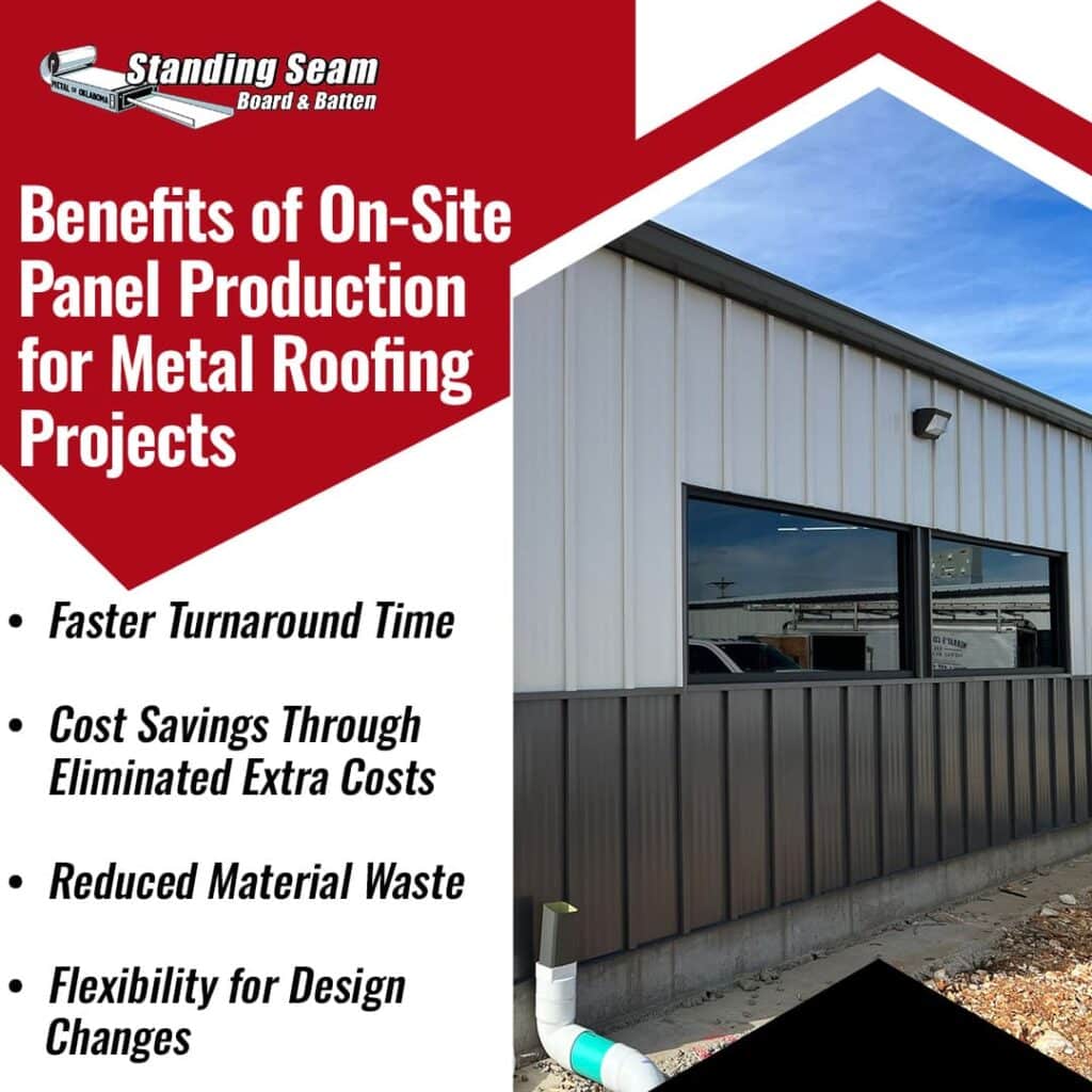 benefits of on-site panel production for metal roofing projects