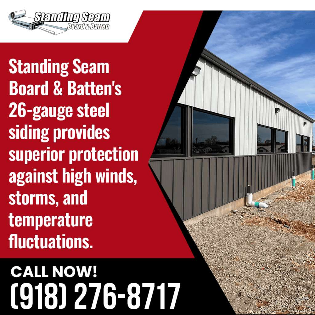 Standing Seam Board & Batten 26-gauge steel siding superior protection